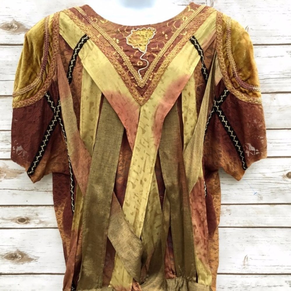 Vintage Mixed Materials Art To Wear Tunic Top - Picture 3 of 8